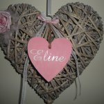 deco stickers | Geboorte hart met naam.