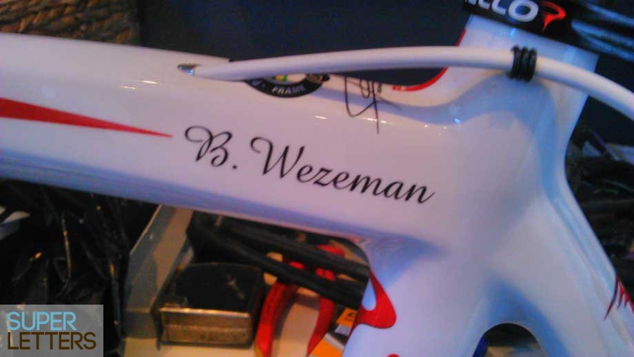 naamstickers | Op de fiets