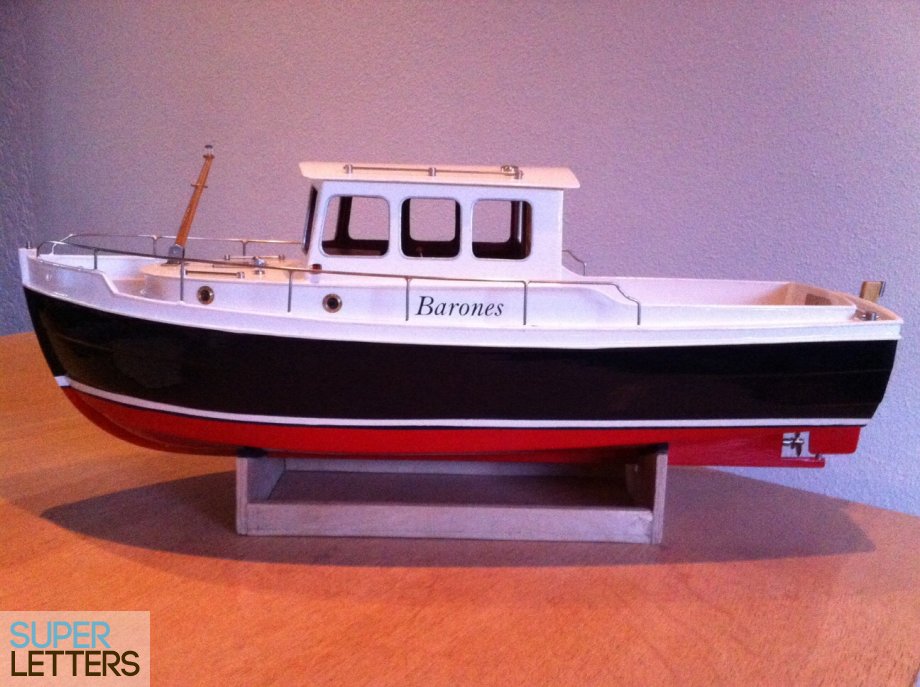 naamstickers | Plakletters op modelboot