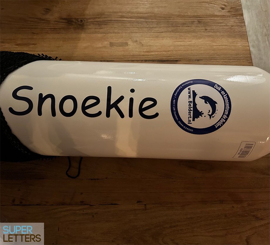 naamstickers | Duikfles